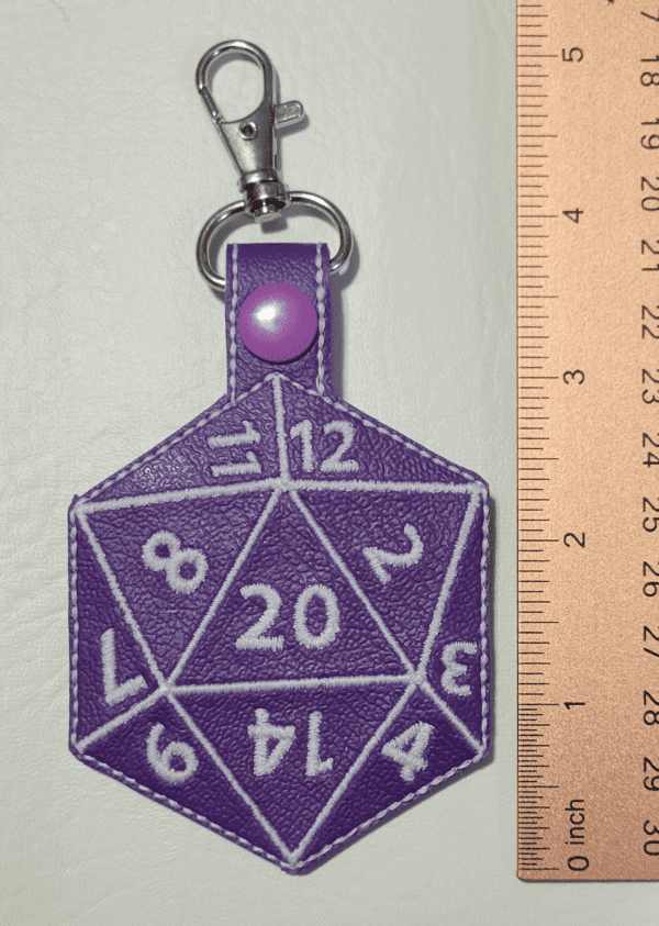 Glow-in-the-Dark D20 Key Fob - Image 3