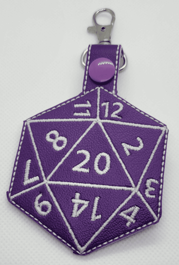 Glow-in-the-Dark D20 Key Fob