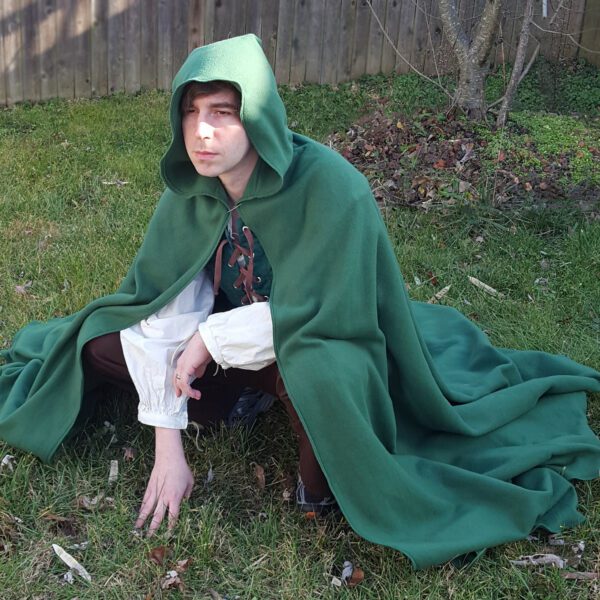 Fleece hooded cloak