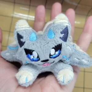 Wolf Dragon Pocket Plush Sitting in Palm